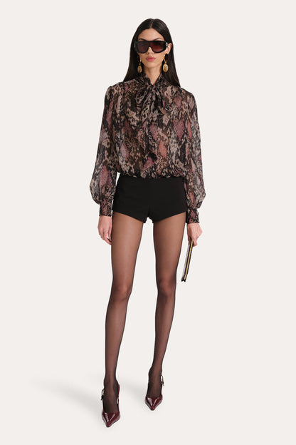 Elie Tahari Melani Silk Chiffon Bow Blouse