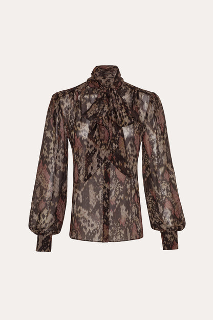 Elie Tahari Melani Silk Chiffon Bow Blouse