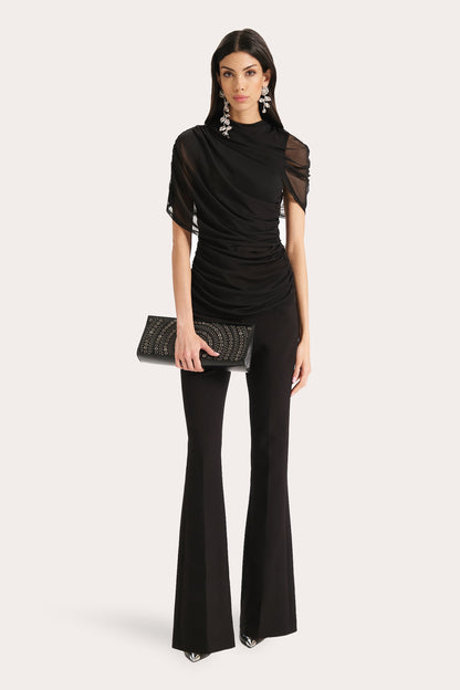 Elie Tahari Gaia Draped Mesh Top
