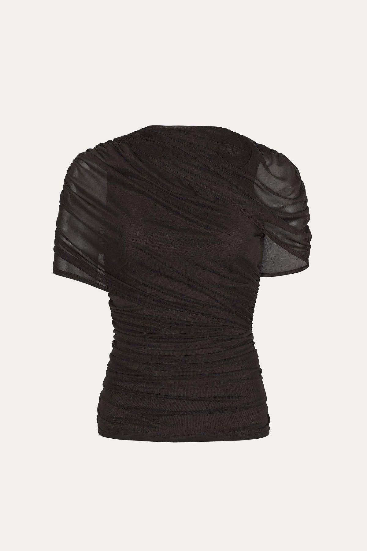 Elie Tahari Gaia Draped Mesh Top
