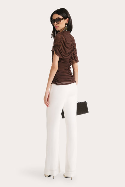 Elie Tahari Gaia Draped Mesh Top