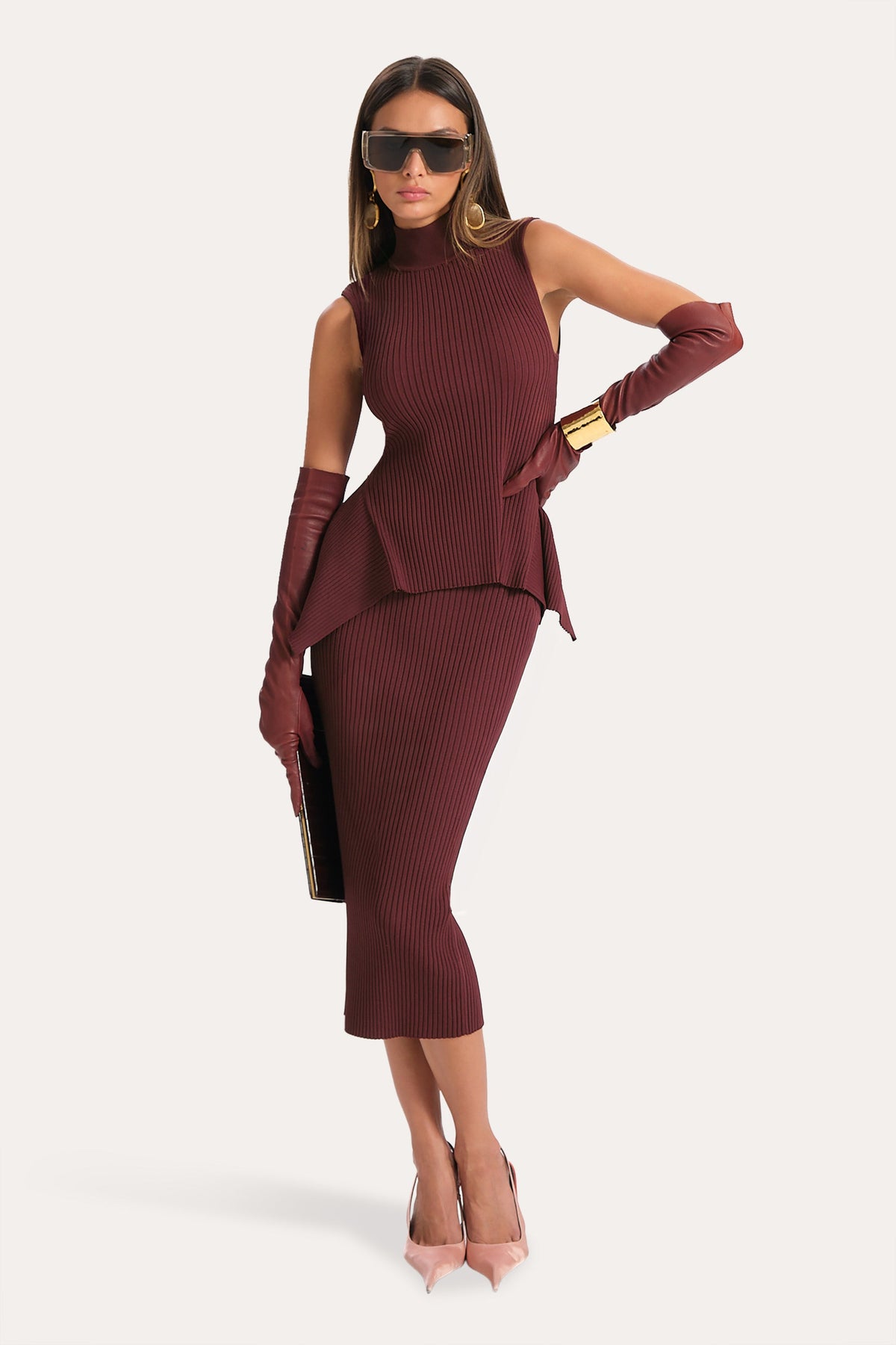 Elie Tahari Frankie Rib Sweater Skirt