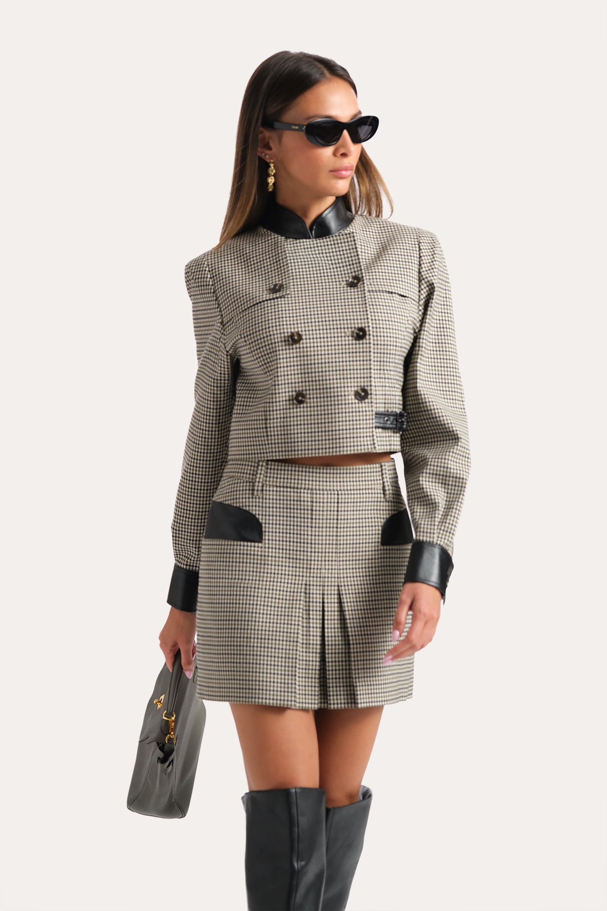 Elie Tahari Louisa Italian Plaid Mini Skirt