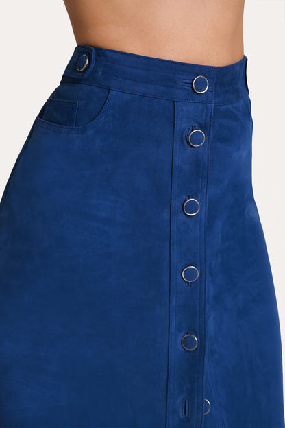 Elie Tahari Althea Suede Midi Skirt