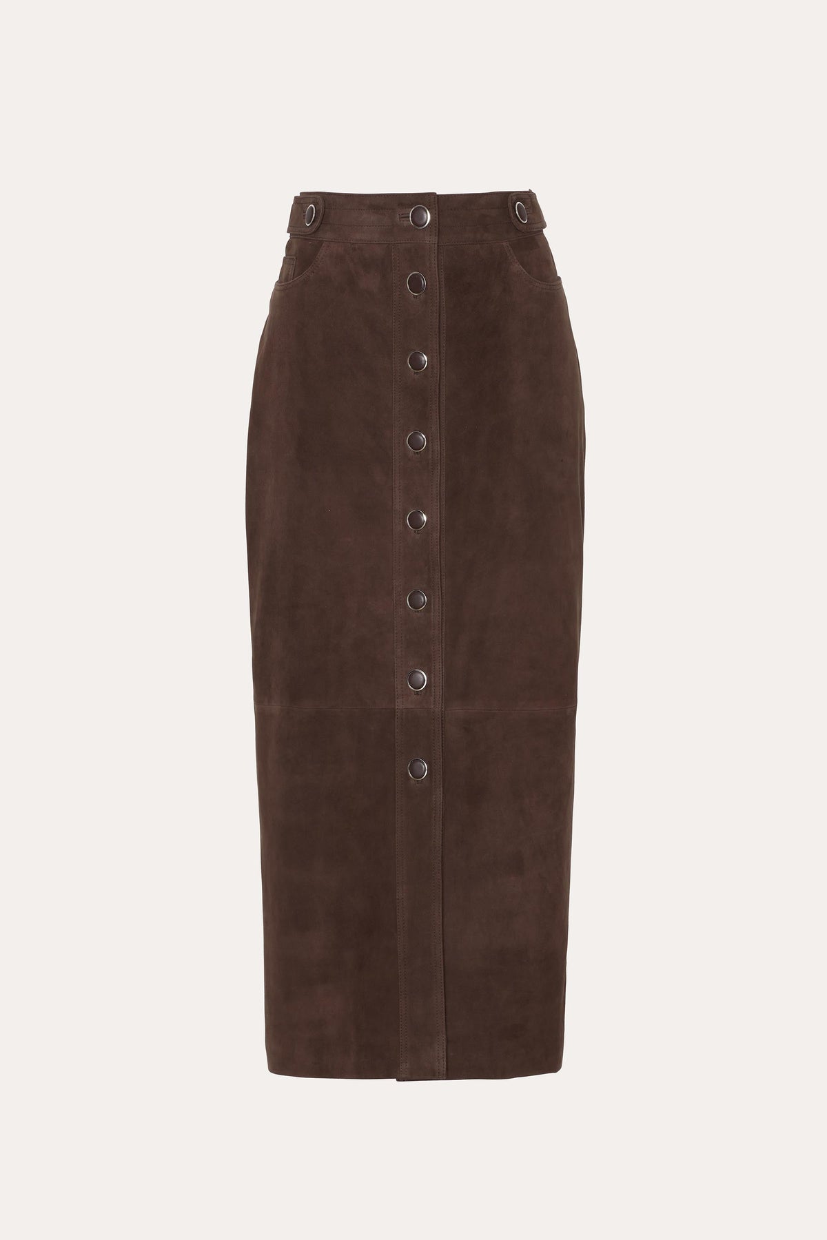 Elie Tahari Althea Suede Midi Skirt