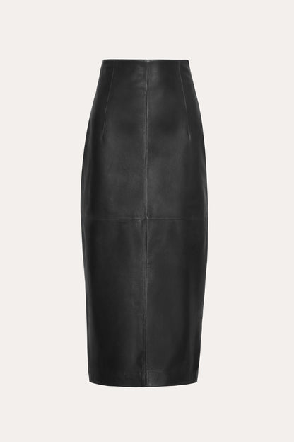 Elie Tahari Brooklyn Lamb Leather Midi Skirt