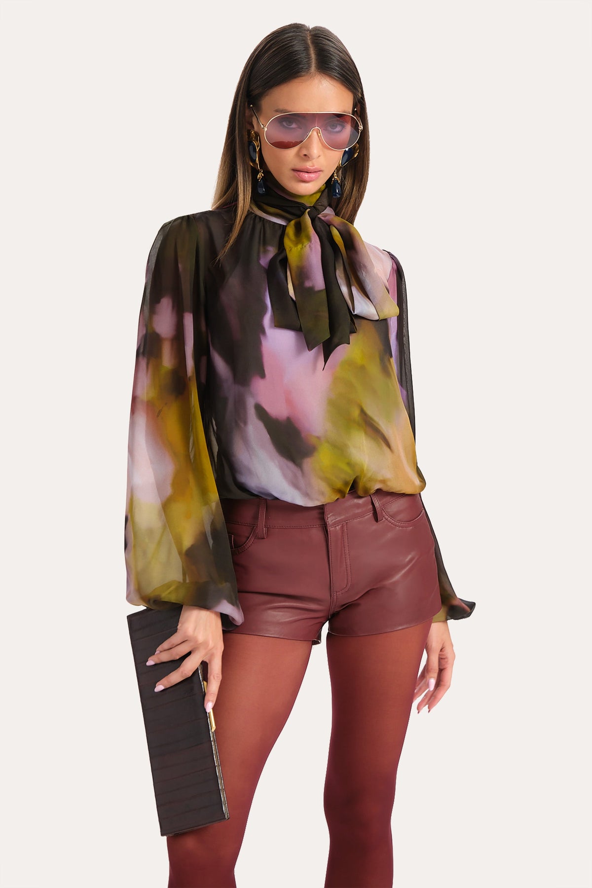 Elie Tahari Blake Lamb Leather Shorts