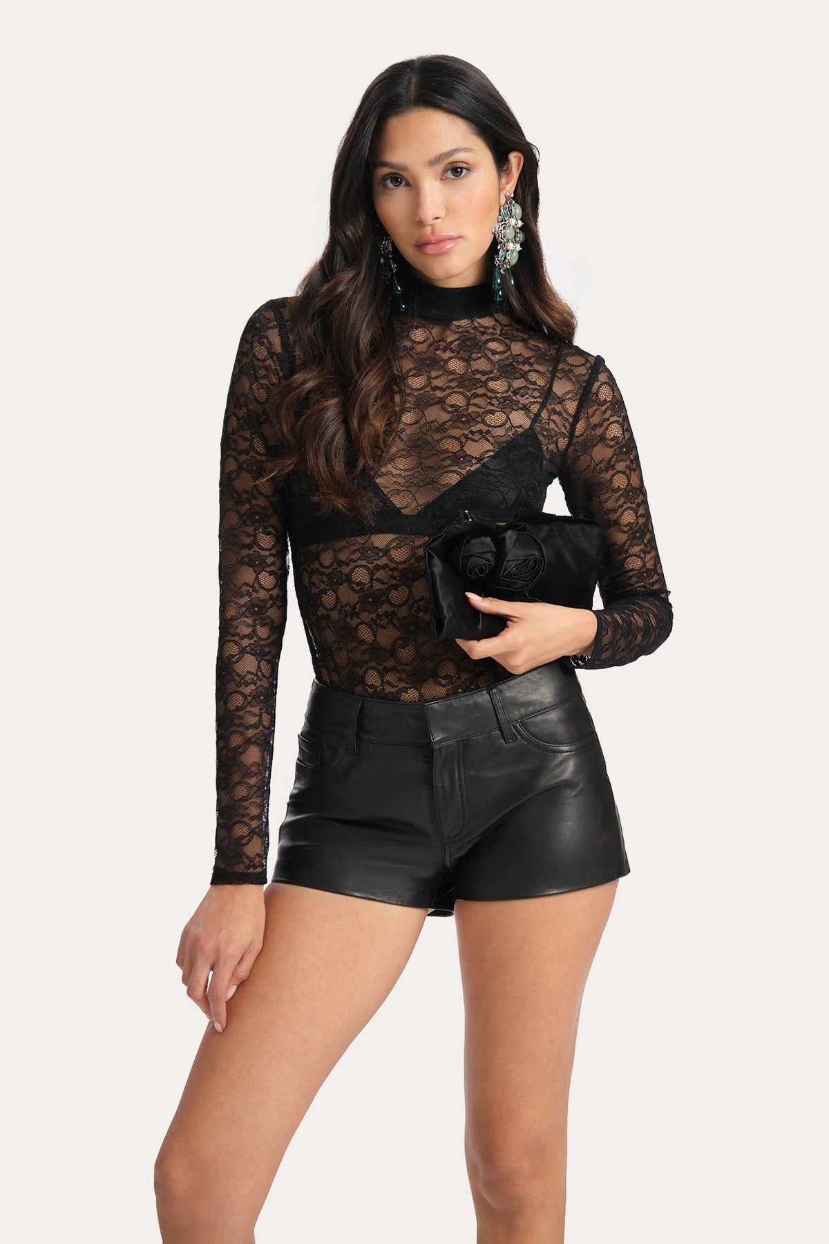 Elie Tahari Blake Lamb Leather Shorts