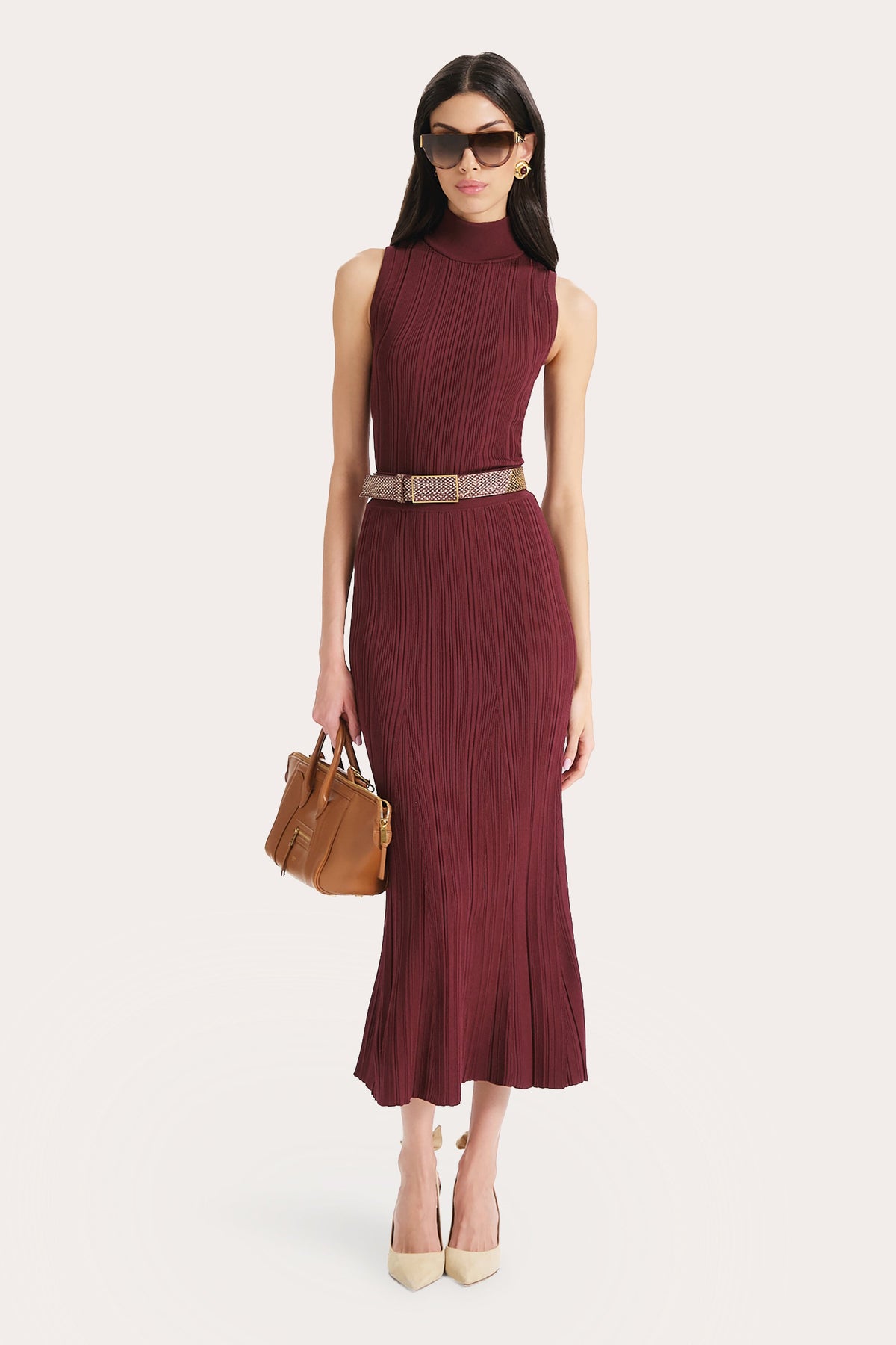 Elie Tahari Azura Ribbed Trumpet Skirt