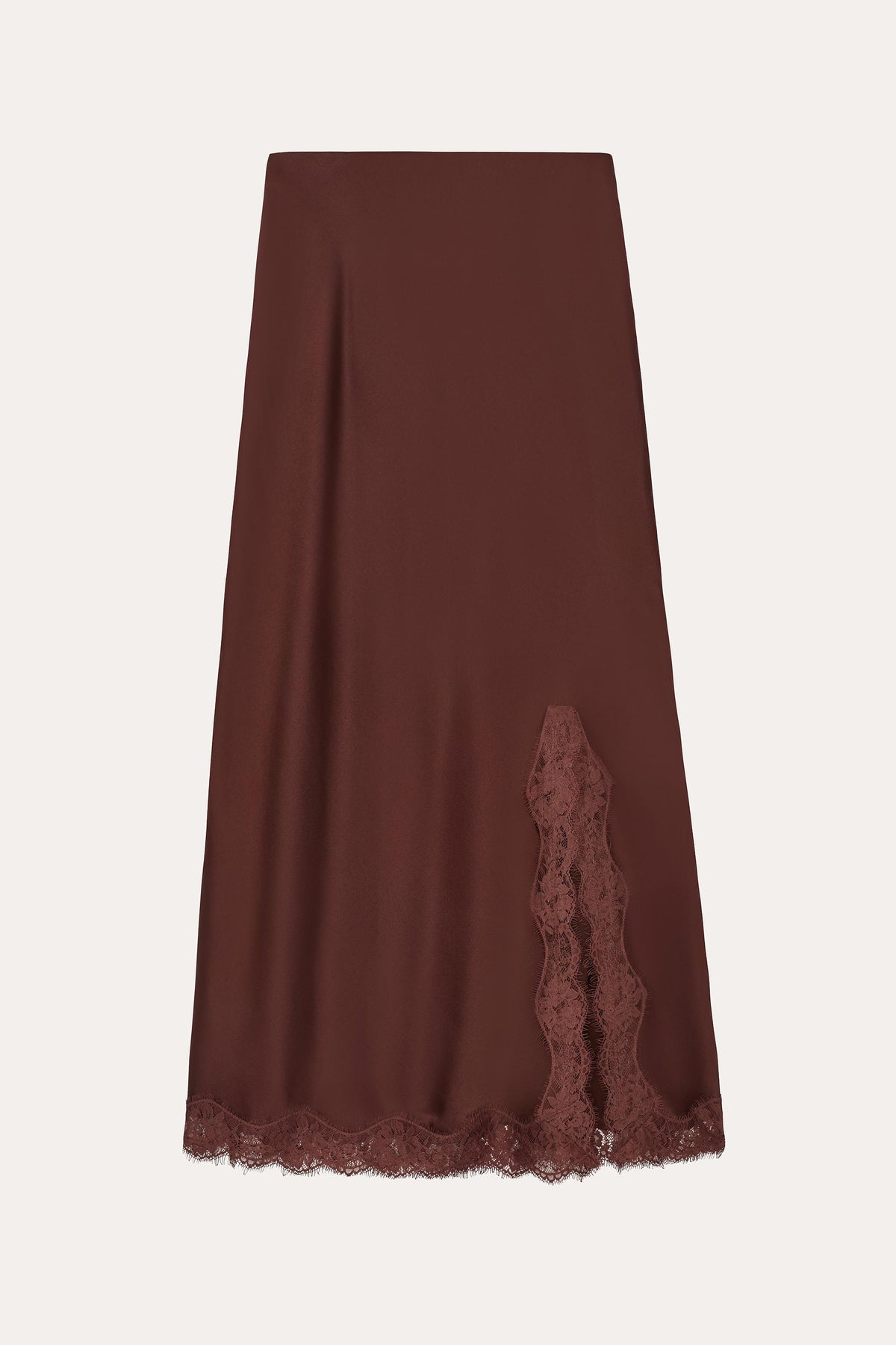 Elie Tahari Brooke Silk Charmeuse Lace Trim Skirt
