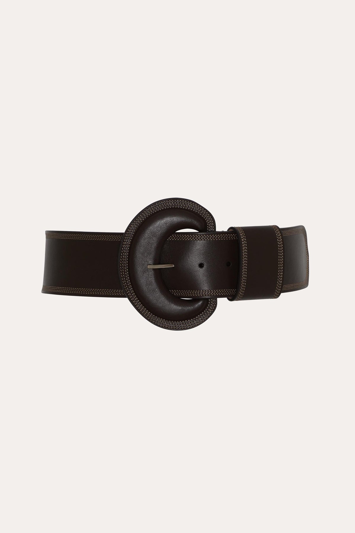 Elie Tahari Round Buckle Leather Belt