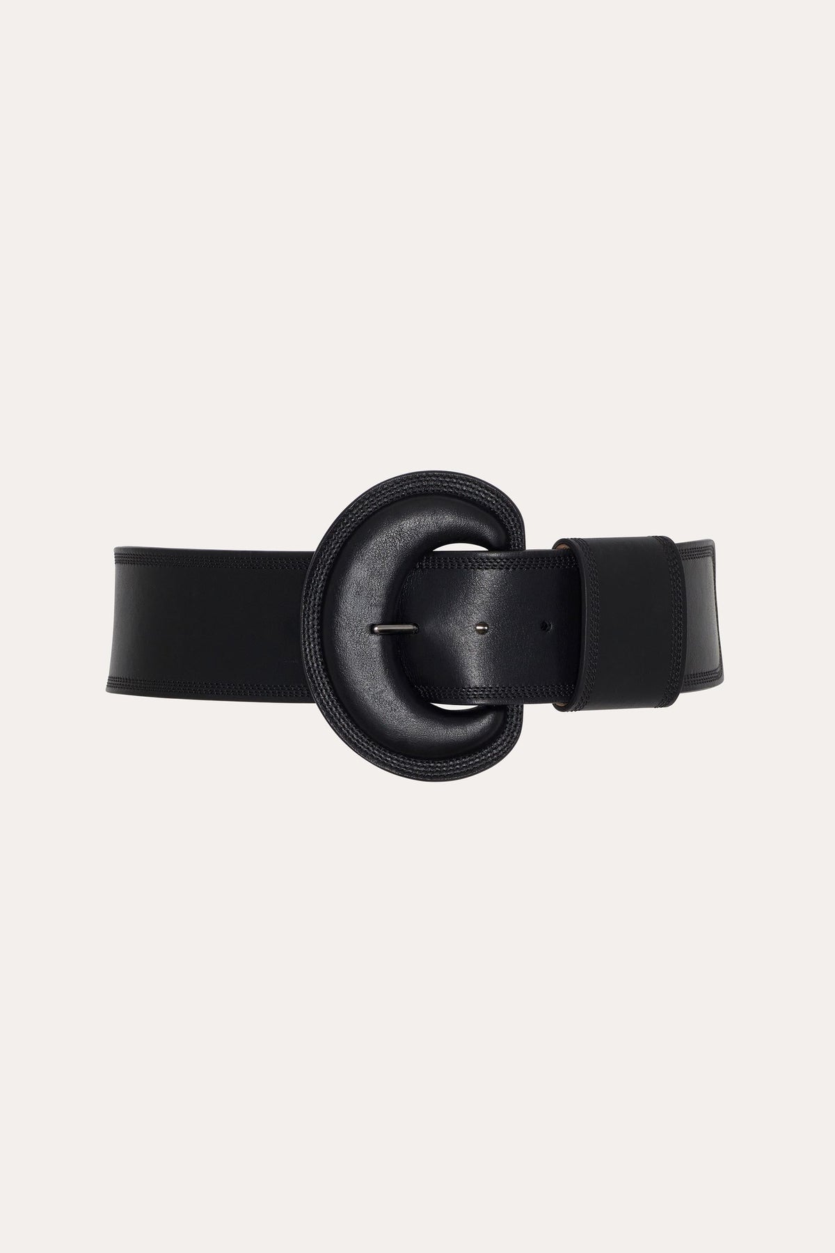 Elie Tahari Round Buckle Leather Belt