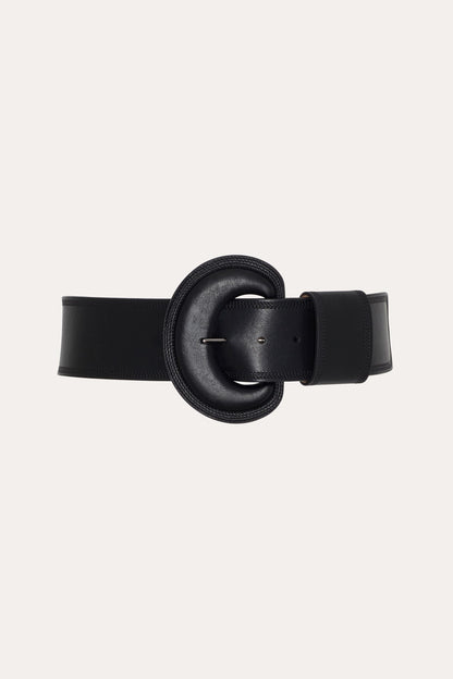 Elie Tahari Round Buckle Leather Belt