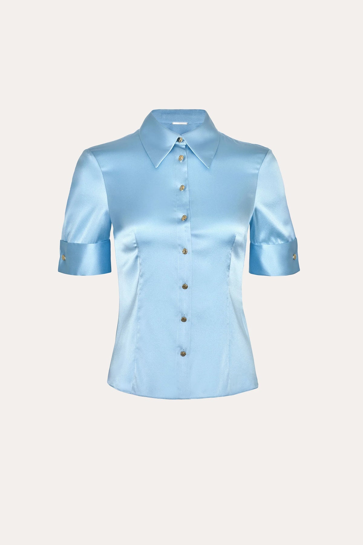 Elie Tahari Sylvie Silk Charmeuse Short Sleeve Shirt