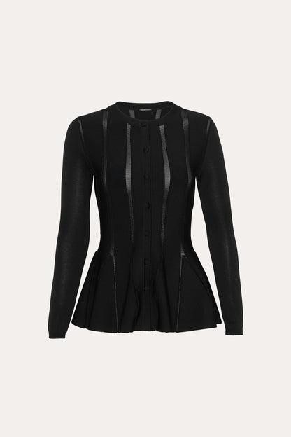 Elie Tahari Valerie Milano Pointelle Jacket