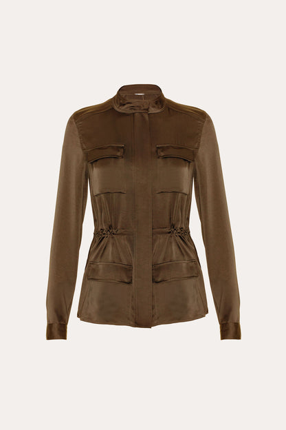 Elie Tahari Olivia Utility Satin Jacket