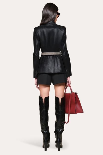 Elie Tahari Crocodile Panel Blazer