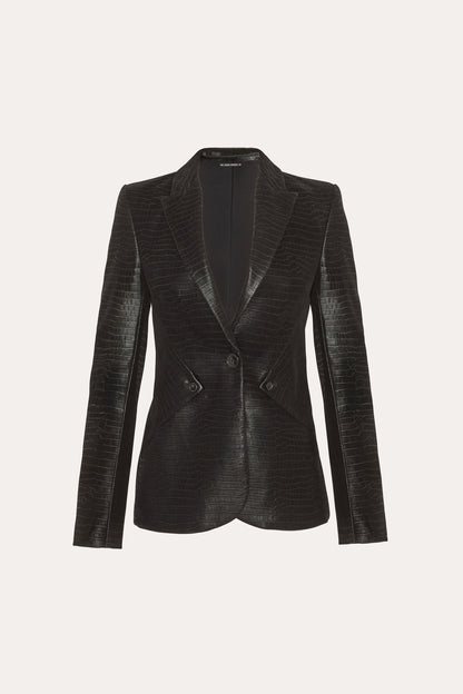 Elie Tahari Crocodile Panel Blazer