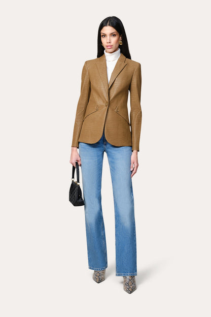 Elie Tahari Crocodile Panel Blazer