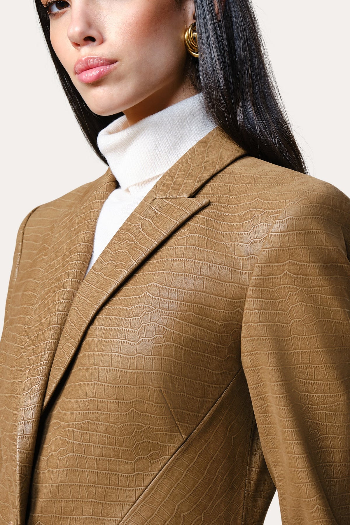 Elie Tahari Crocodile Panel Blazer