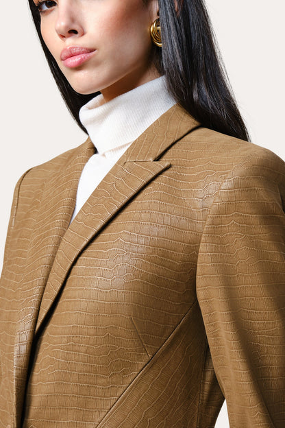 Elie Tahari Crocodile Panel Blazer