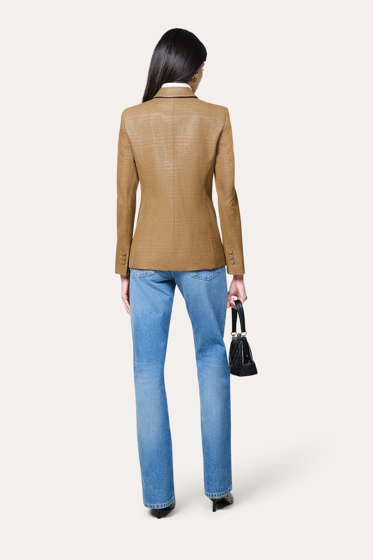 Elie Tahari Crocodile Panel Blazer