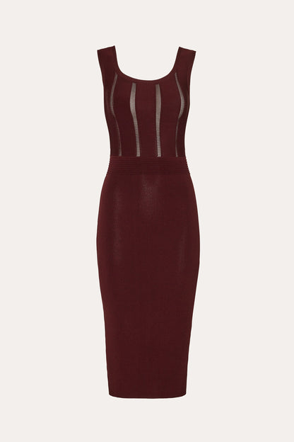 Elie Tahari Sylvie Milano Pointelle Midi Dress