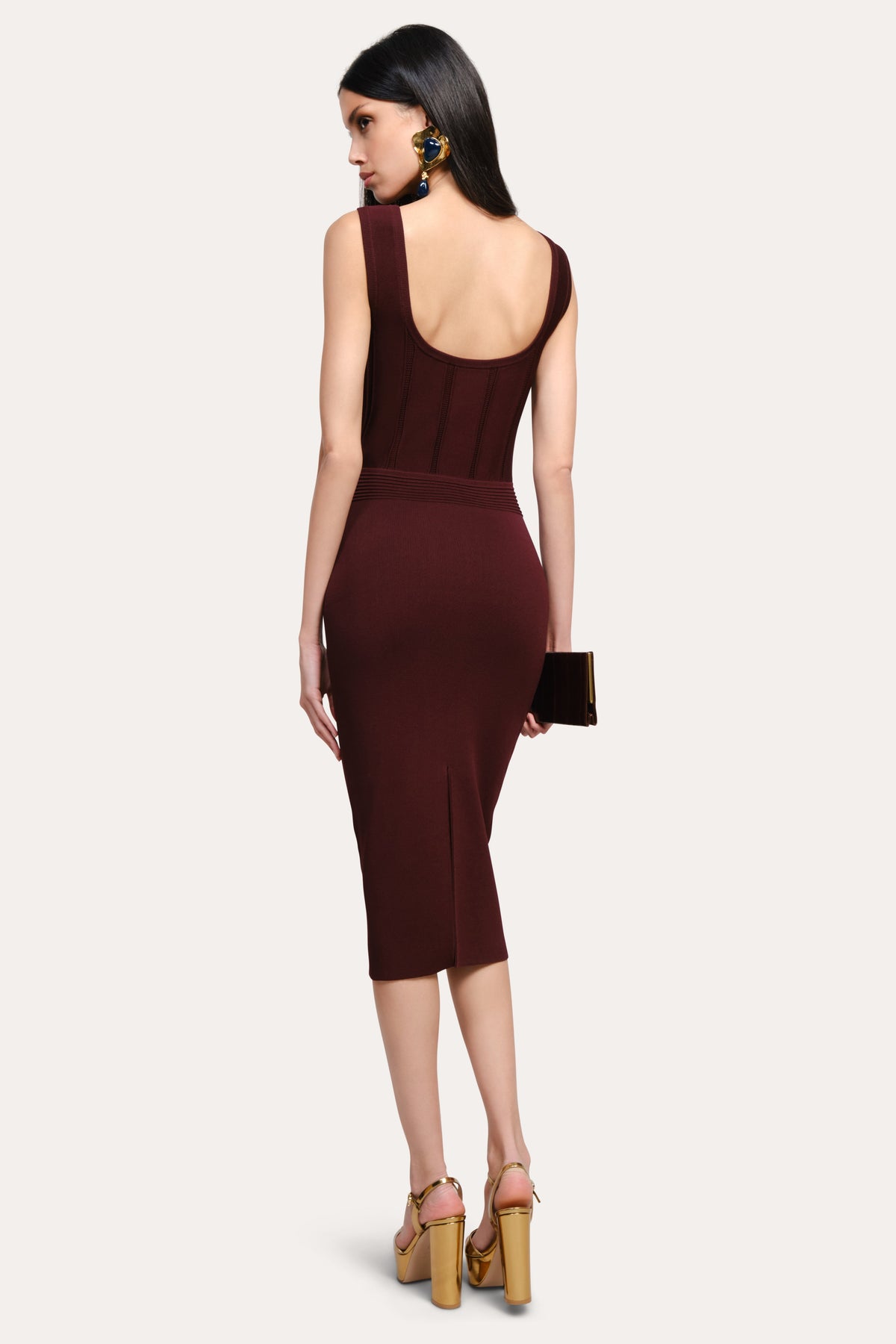 Elie Tahari Sylvie Milano Pointelle Midi Dress