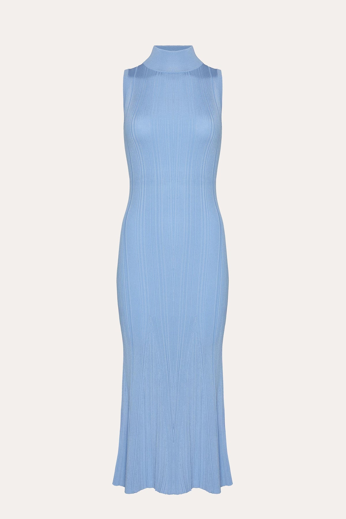 Elie Tahari Azura Ribbed Trumpet Mock Neck Dress