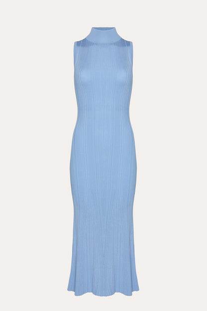 Elie Tahari Azura Ribbed Trumpet Mock Neck Dress