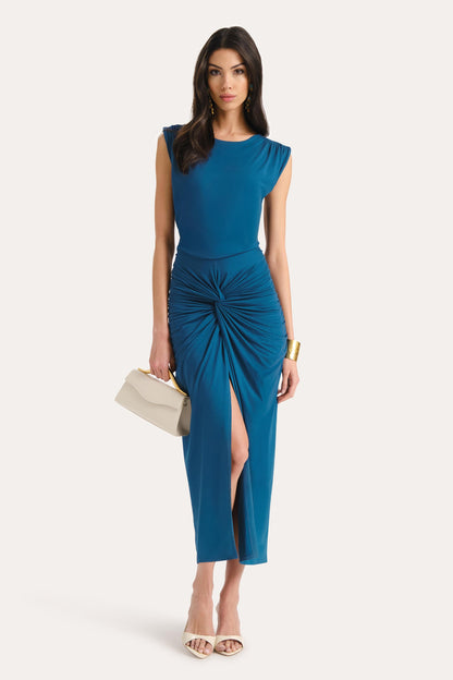 Elie Tahari Gwen Ruched Midi Dress