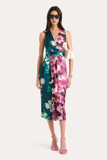 Elie Tahari Delilah-Rose Silk Midi Dress