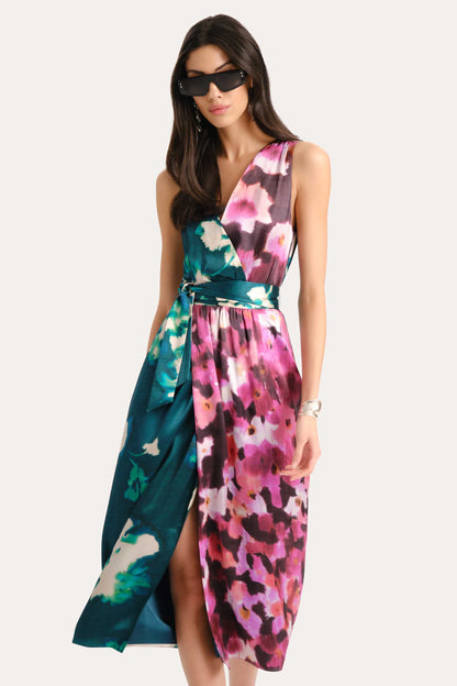 Elie Tahari Delilah-Rose Silk Midi Dress