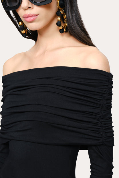 Elie Tahari Serena Off-Shoulder Dress