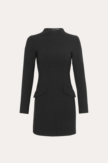Elie Tahari Harper Japanese Crepe Mock Neck Mini Dress
