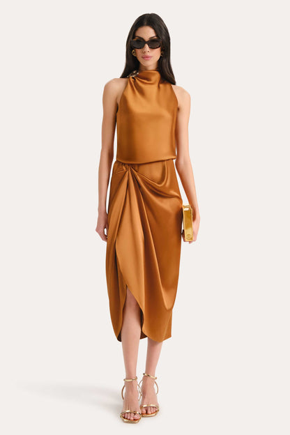 Elie Tahari Josephine Draped Halter Dress