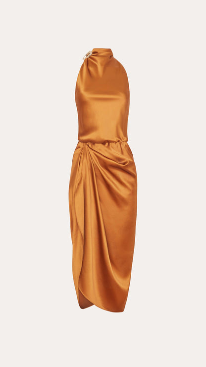 Elie Tahari Josephine Draped Halter Dress