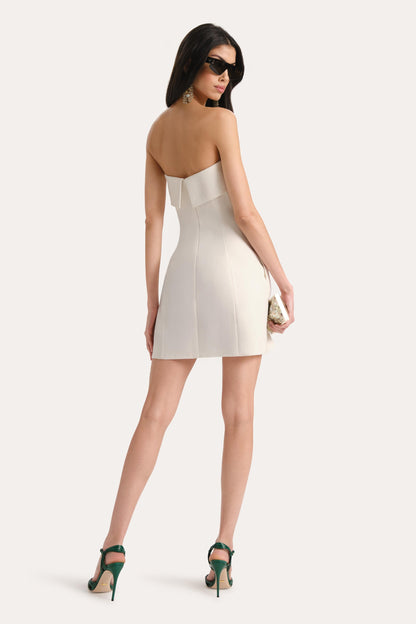 Elie Tahari Lauren Linen Foldover Mini Dress