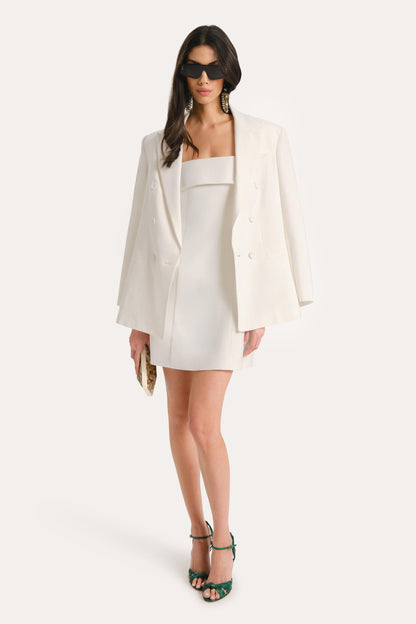 Elie Tahari Lauren Linen Foldover Mini Dress