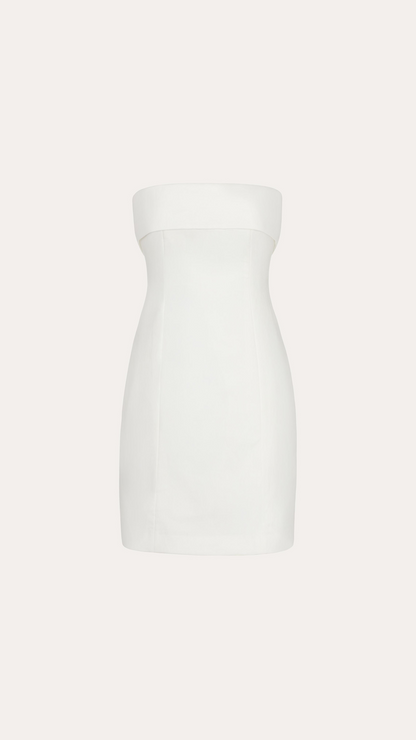Elie Tahari Lauren Linen Foldover Mini Dress
