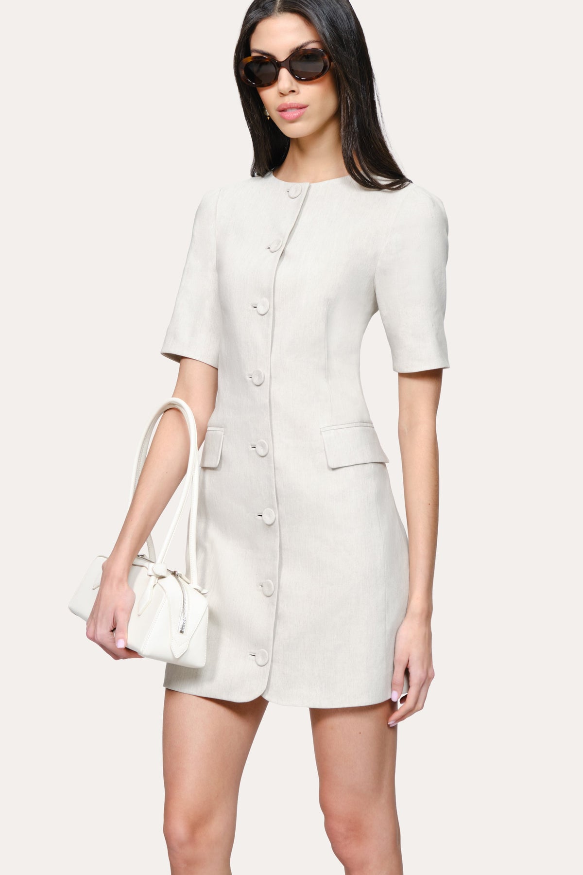 Elie Tahari Kaia Linen Mini Dress