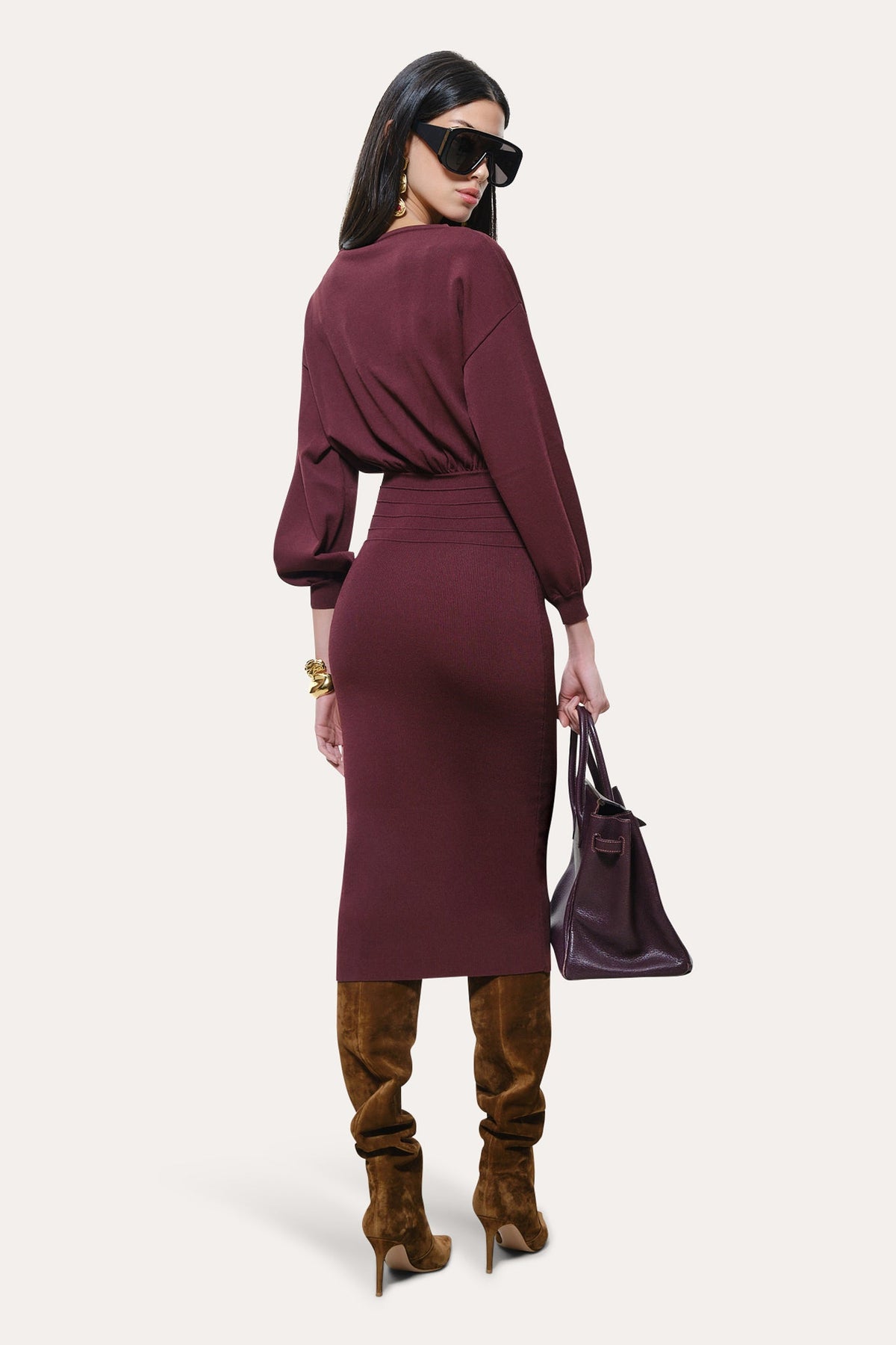 Elie Tahari Yara Milano Knit Midi Dress