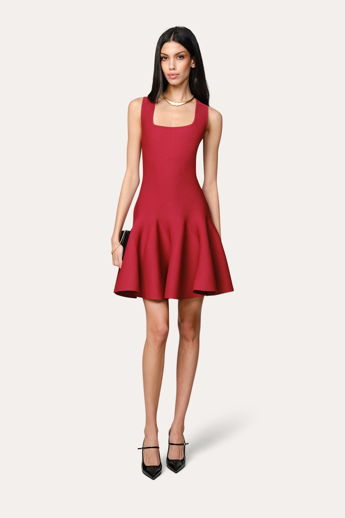 Elie Tahari Milano Sculpt Sleeveless Flare Dress