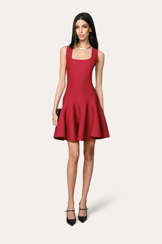 Elie Tahari Milano Sculpt Sleeveless Flare Dress