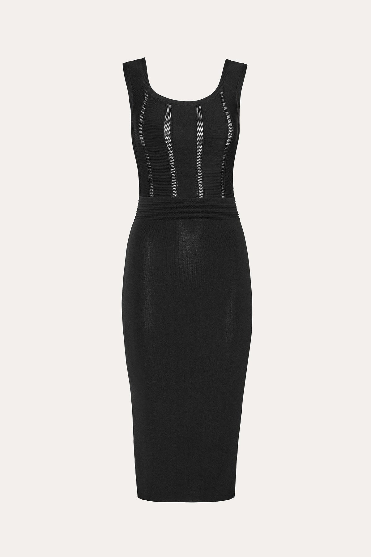 Elie Tahari Sylvie Milano Pointelle Midi Dress