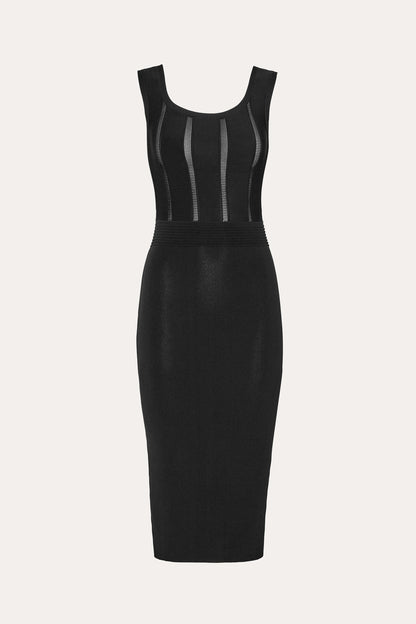 Elie Tahari Sylvie Milano Pointelle Midi Dress