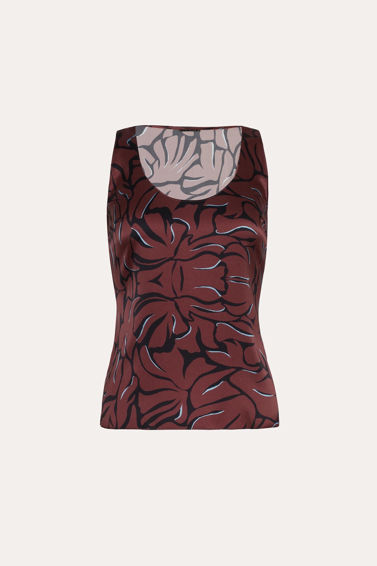Elie Tahari Naya Silk Charmeuse Coral Print Top