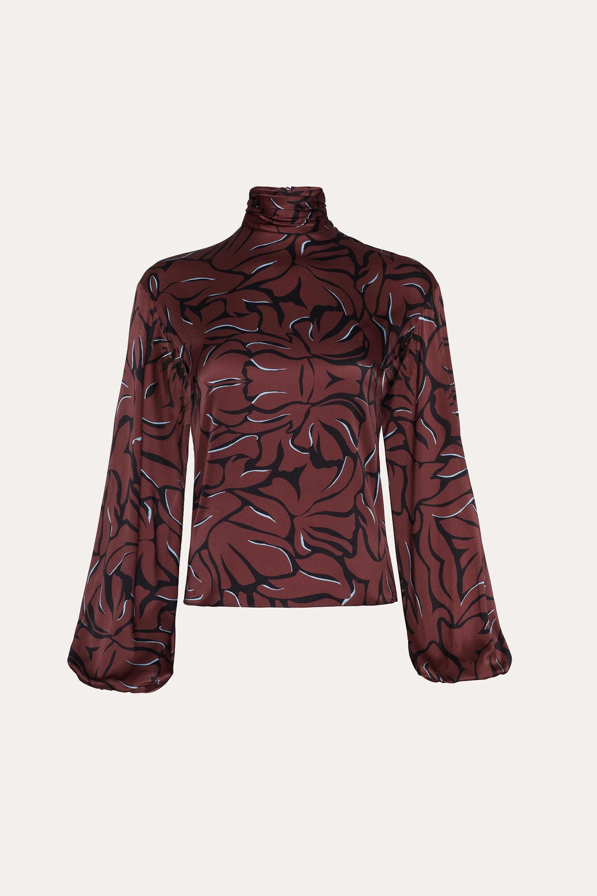 Elie Tahari Naya Silk Charmeuse Coral Print Blouse