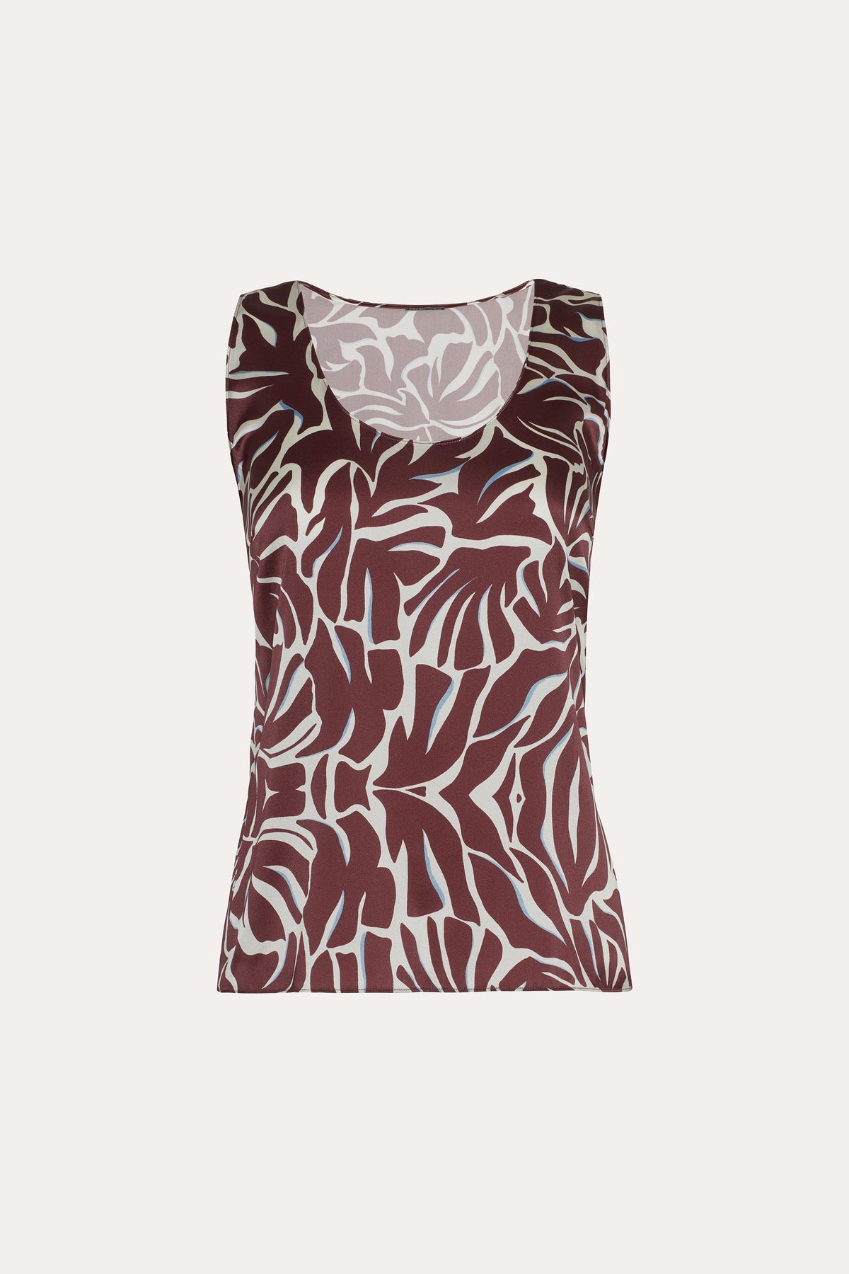 Elie Tahari Naya Silk Charmeuse Coral Print Top