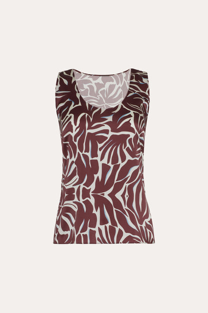 Elie Tahari Naya Silk Charmeuse Coral Print Top